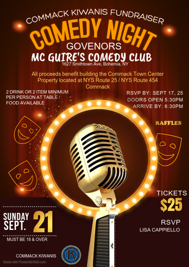 Commack Kiwanis Comedy Night 9-21-25